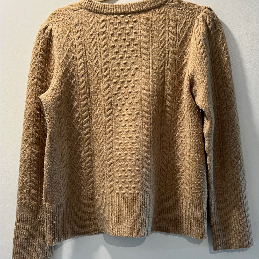 J. Crew Camel Cable Knit wool blend Sweater S - Picture 5 of 9